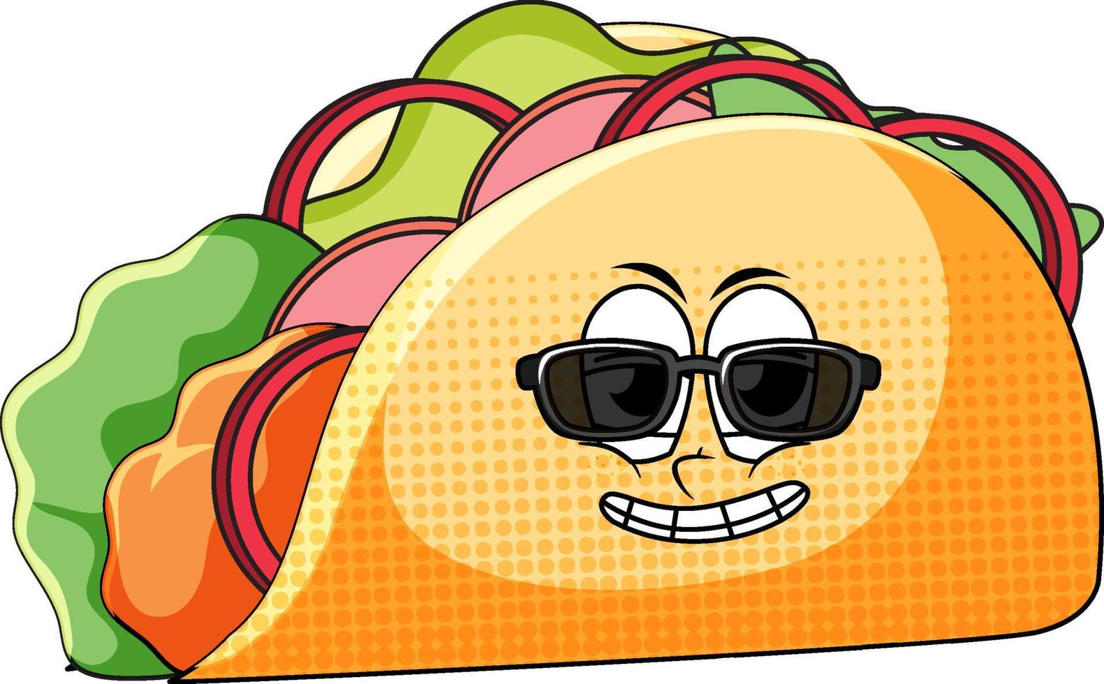 A taco cartoon character on white background vector