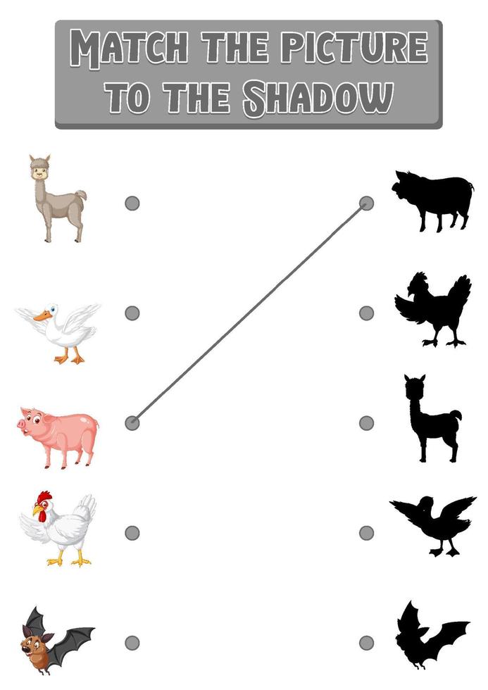 Shadow matching game template 19850299 Vector Art at Vecteezy