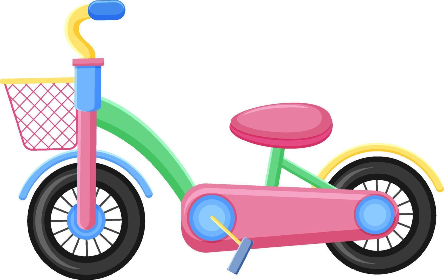 Lindo juguete de bicicleta para niños sobre fondo blanco. vector