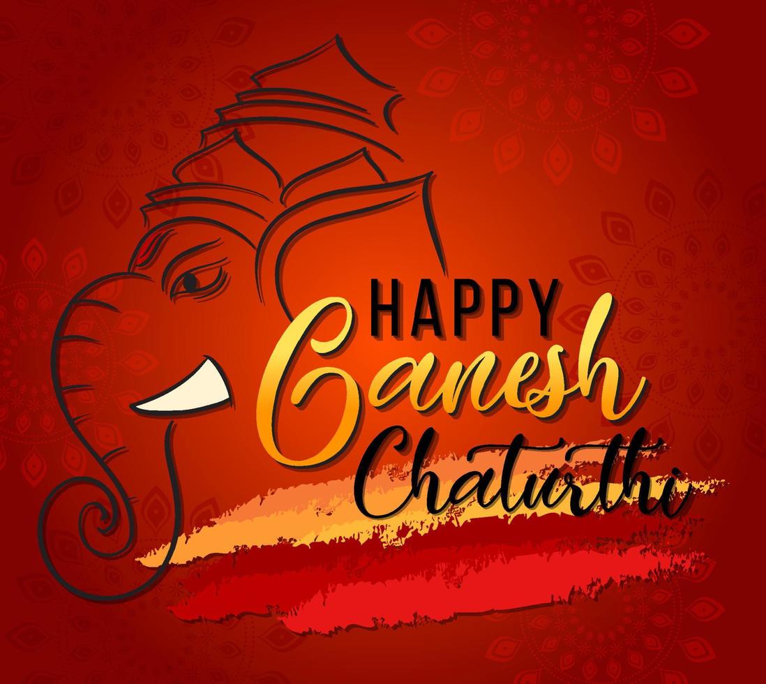 feliz ganesh chaturthi cartel vector