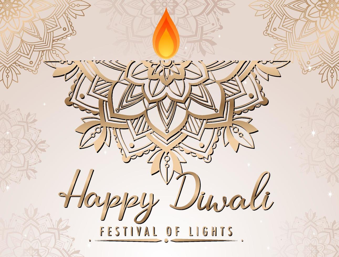 Happy Diwali festival of lights poster vector