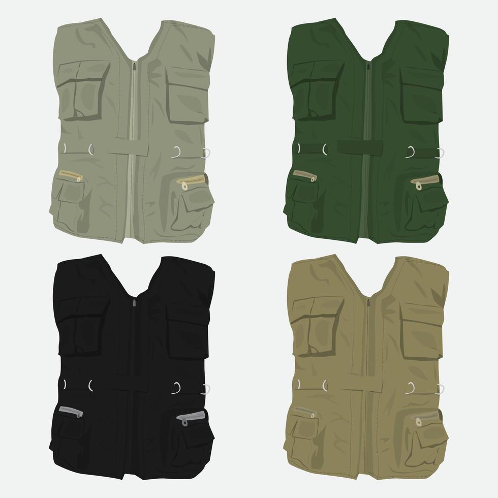 Military Vest Vector Illustration Mockup