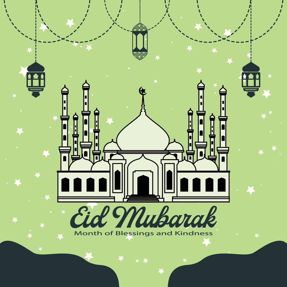 Vector design of Eid Al-Fitr Muslim Logo, wallpapers, backgrounds