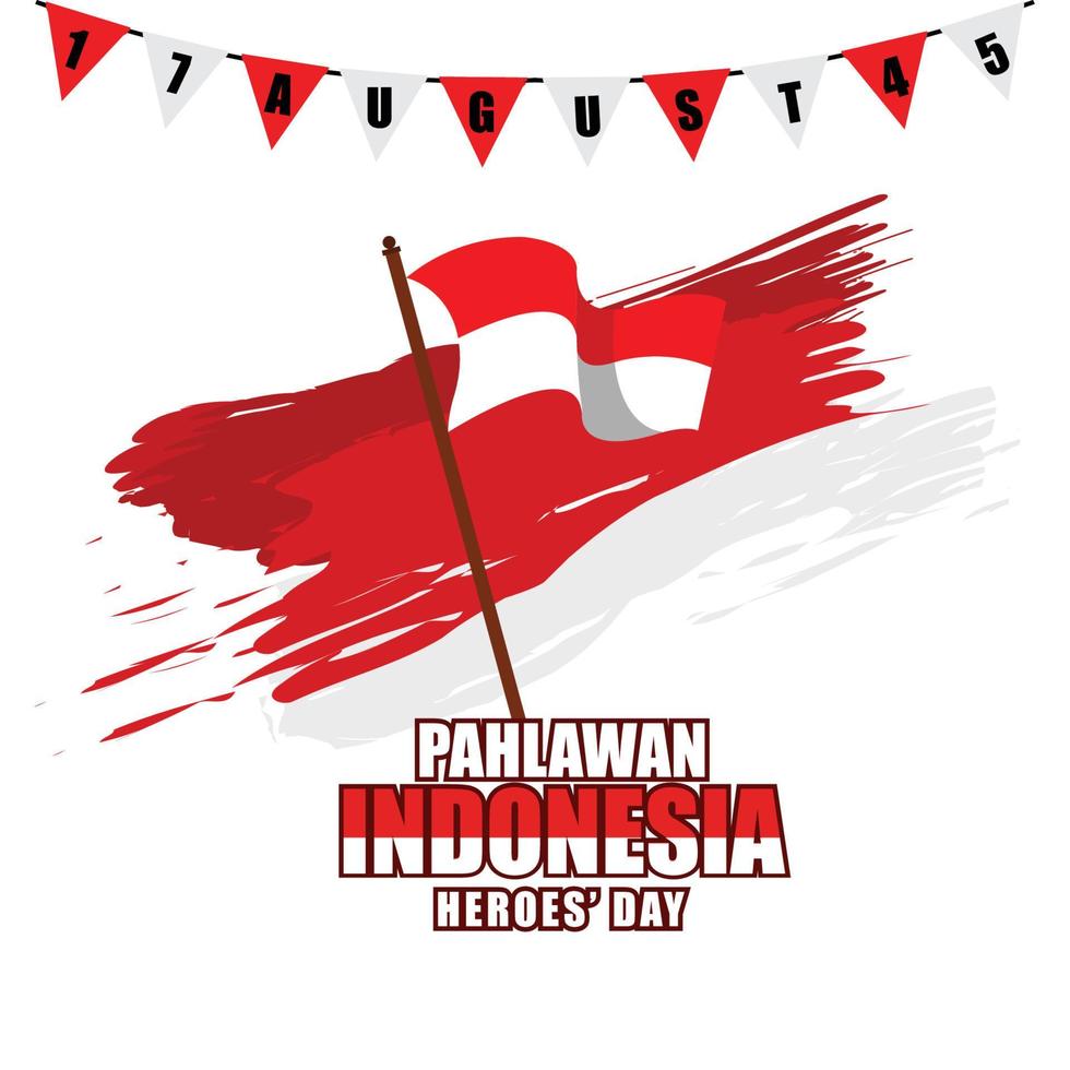 Vector Design Illustration of Indonesian State Fighter Hero's Day, Nation's Independence