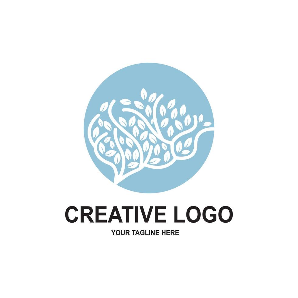 humano inteligencia cerebro logo vector diseño