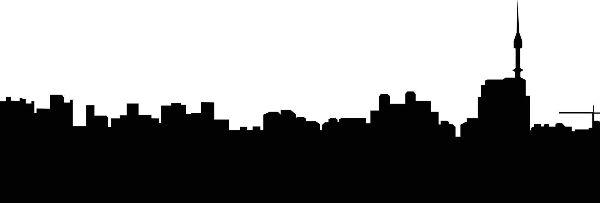 Seoul City Skyline Silhouette vector