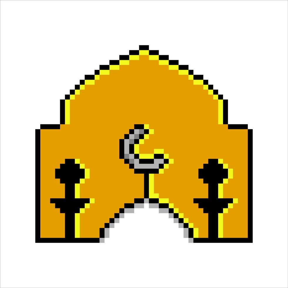 Ramadan kareem in pixel art. Vector illustration. Good for card, banner and poster.