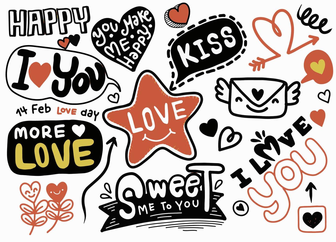 Love doodles background 19850745 Vector Art at Vecteezy