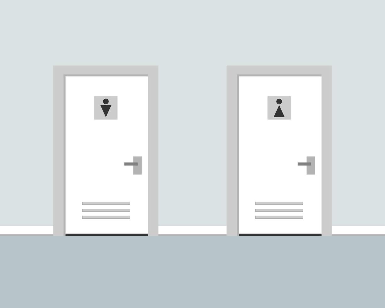 Public toilet doors men and female flat vector. vector