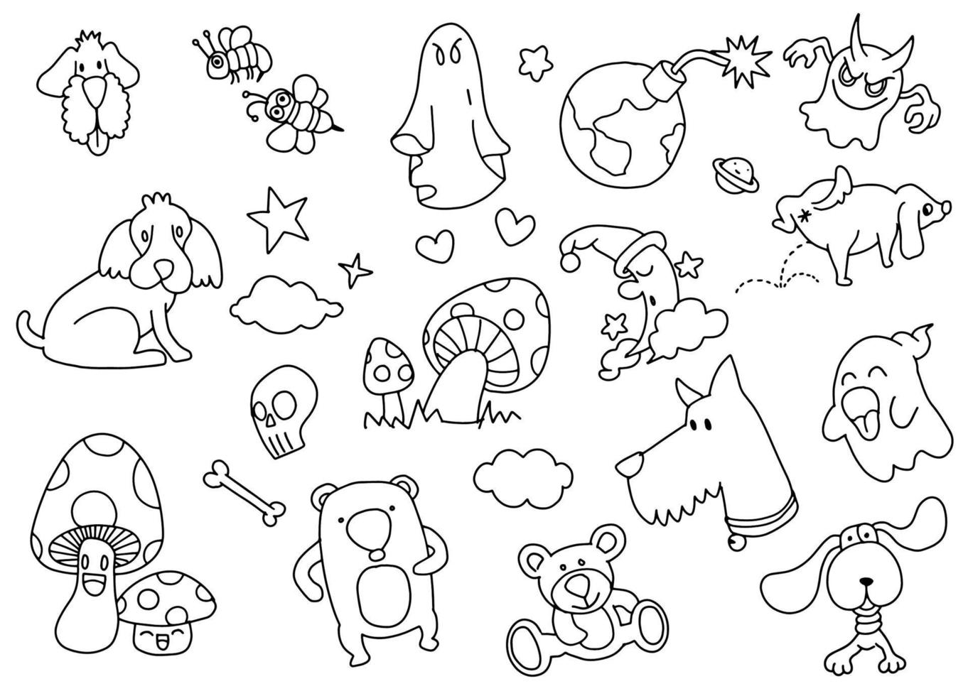 Cute hand drawn doodle vector set