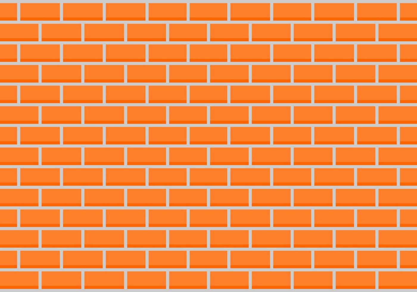 Orange brick wall pattern background flat vector. vector