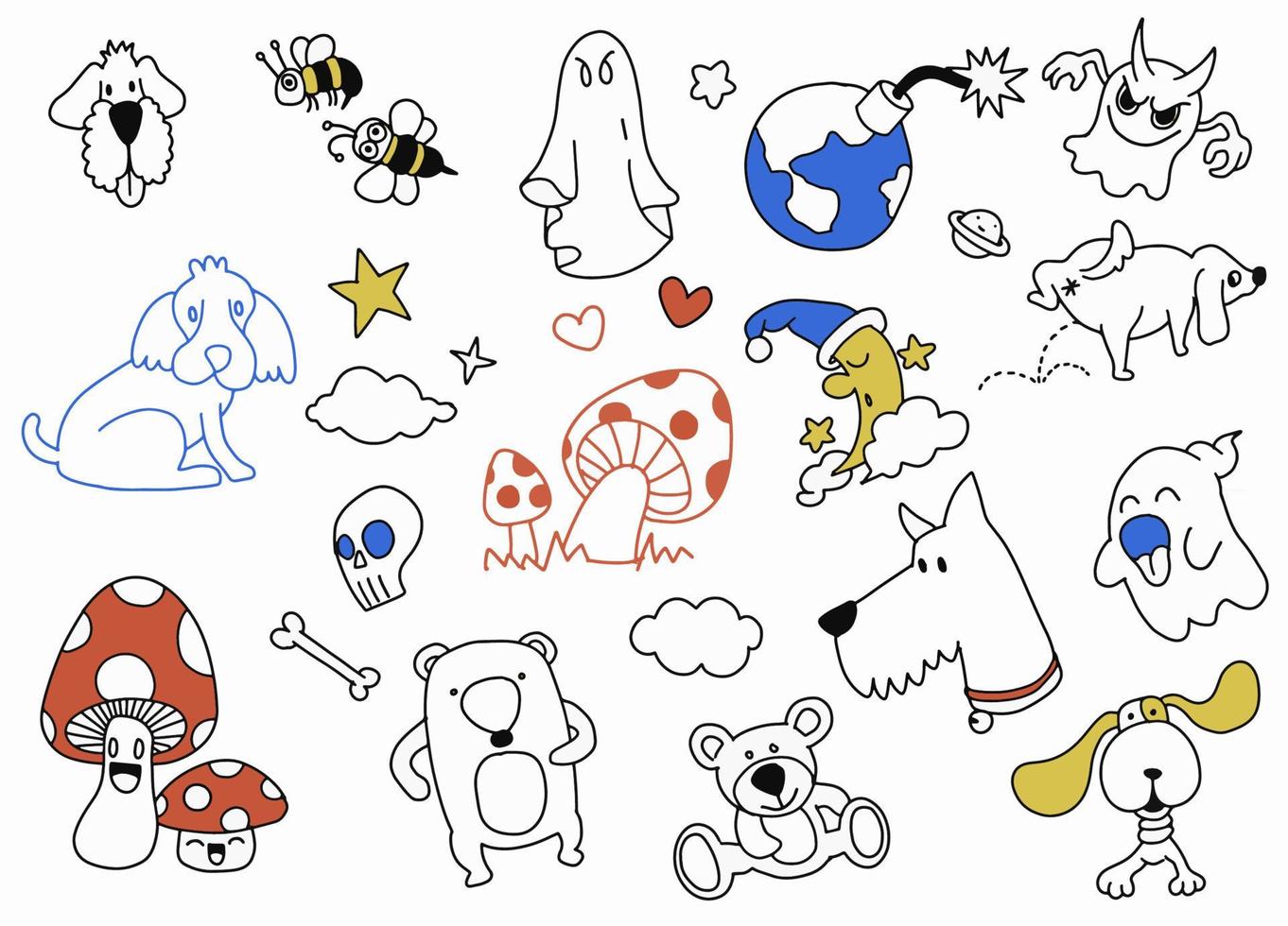 Cute hand drawn doodle vector set