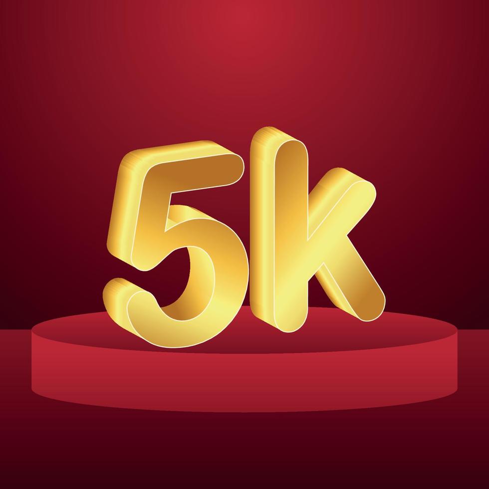 5k followers celebration social media banner vector