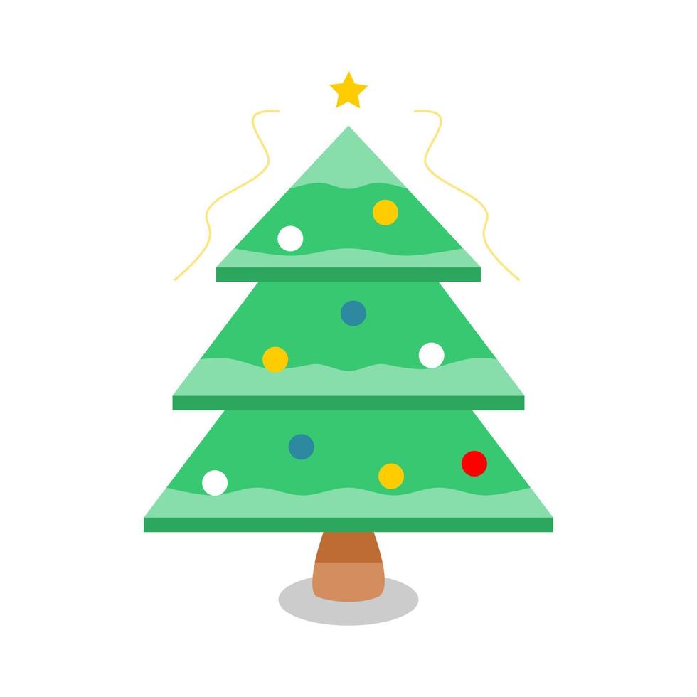 Navidad árbol concepto celebrar Navidad y nuevo año plano vector. vector