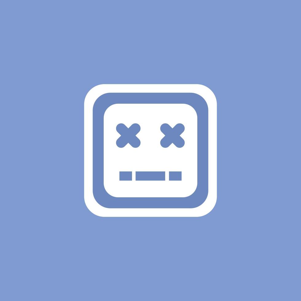 White head robot crash broken error flat vector icon design. concept page not found error 404.