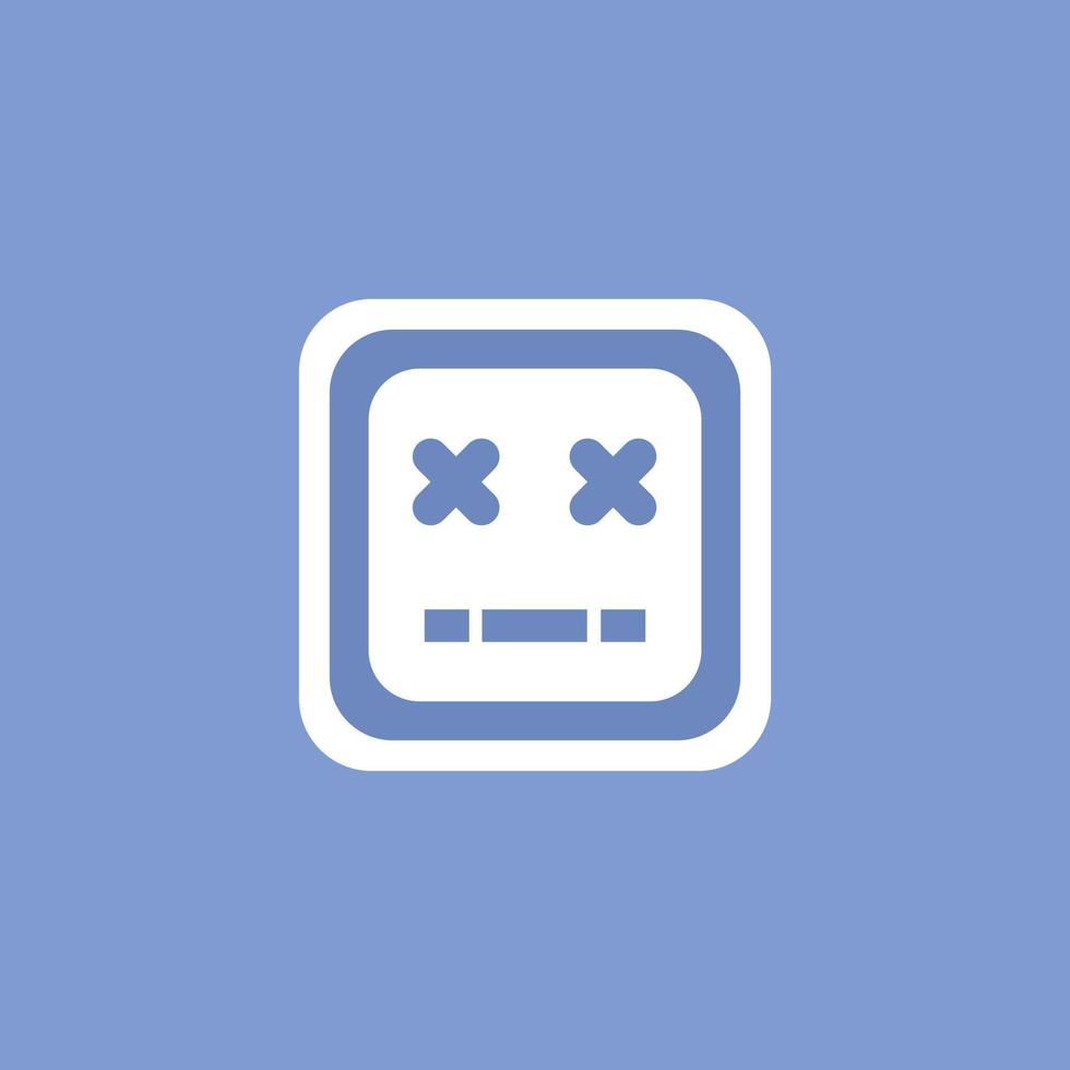 White head robot crash broken error flat vector icon design. concept page not found error 404.