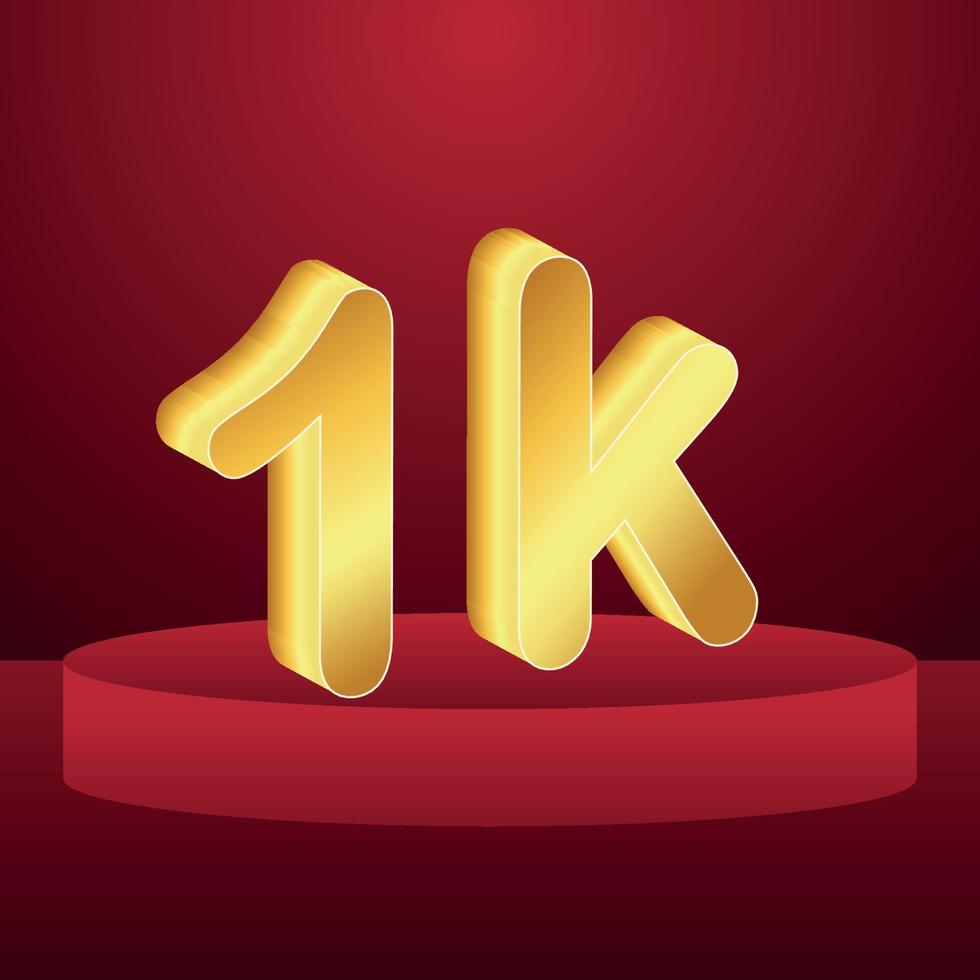 1k social media network followers celebration vector
