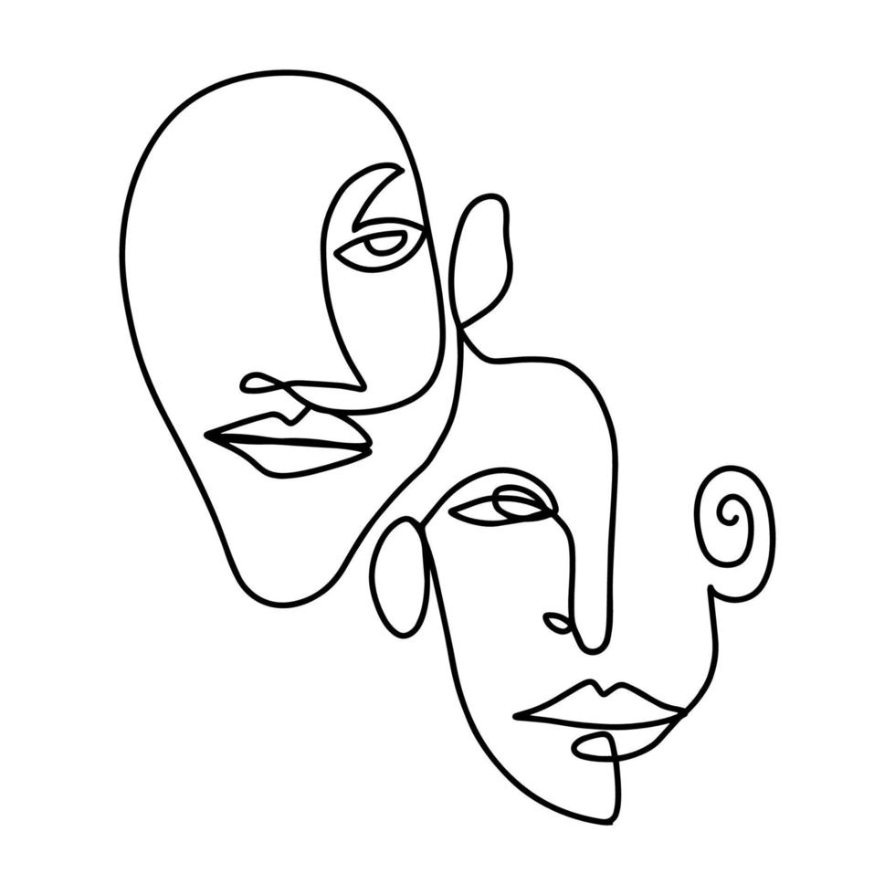 Minimalist Woman Face Illustration vector