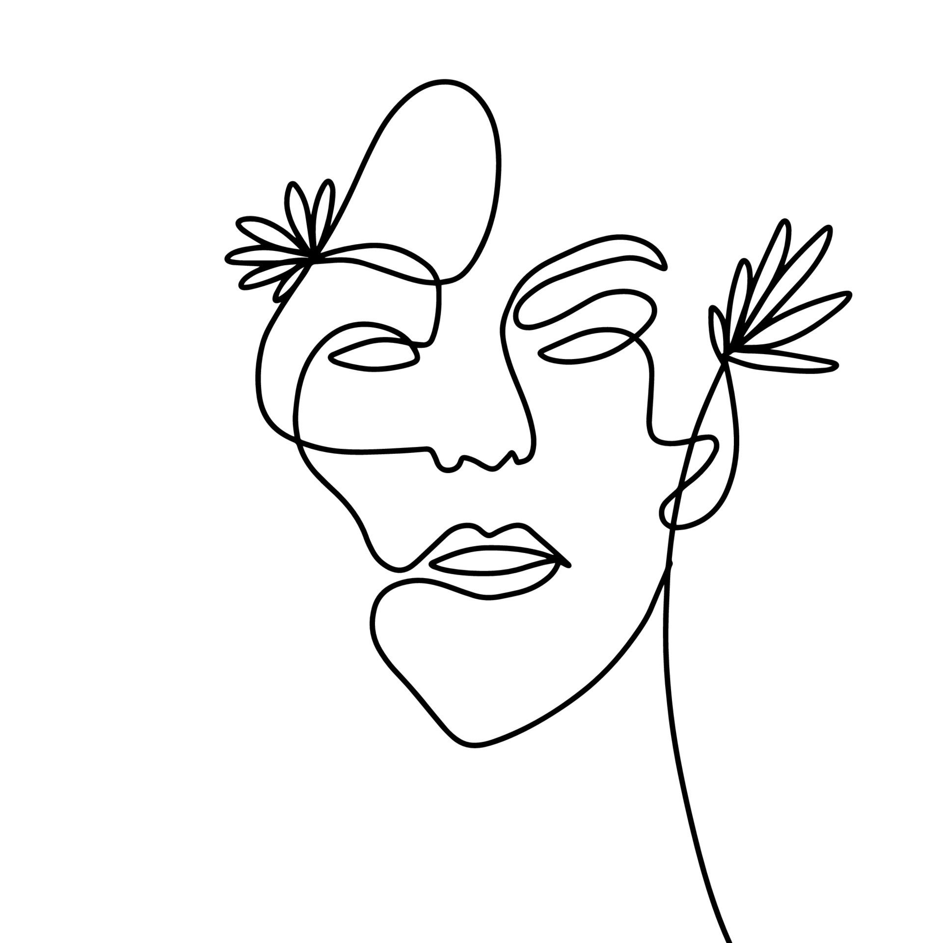 Minimalist Woman Face Illustration 19850949 Vector Art at Vecteezy