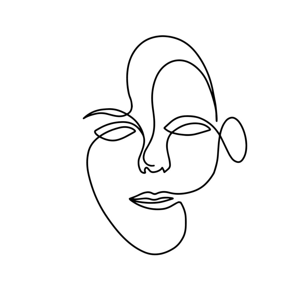 minimalista mujer cara ilustración vector