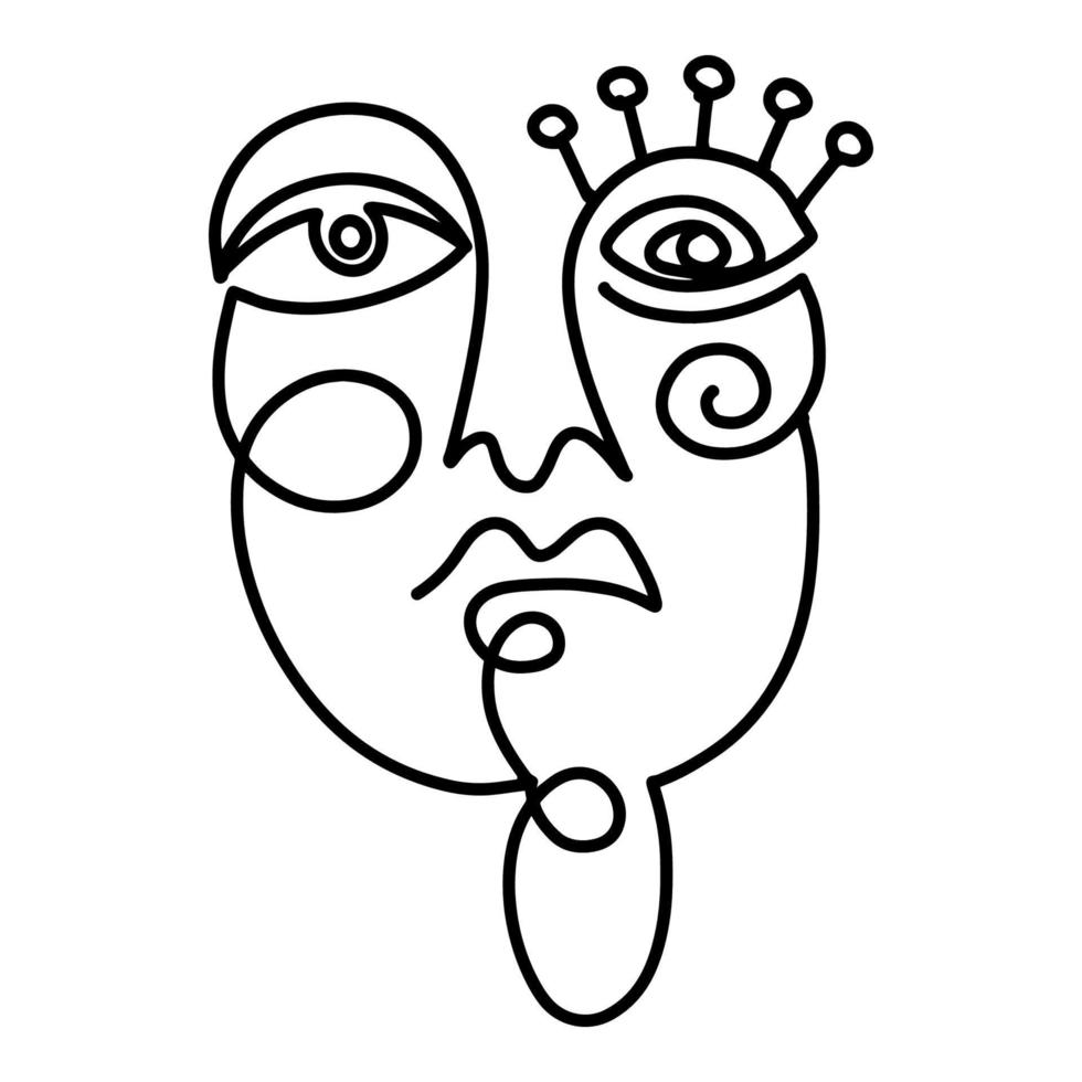 Minimalist Woman Face Illustration vector