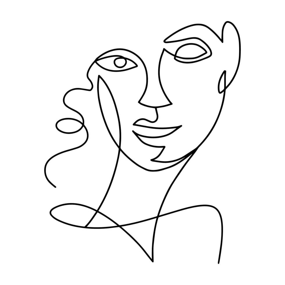 Minimalist Woman Face Illustration vector