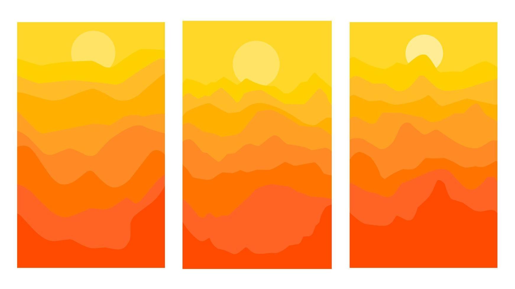 set of backgrounds, mountain landscape abstract backgrounds vector