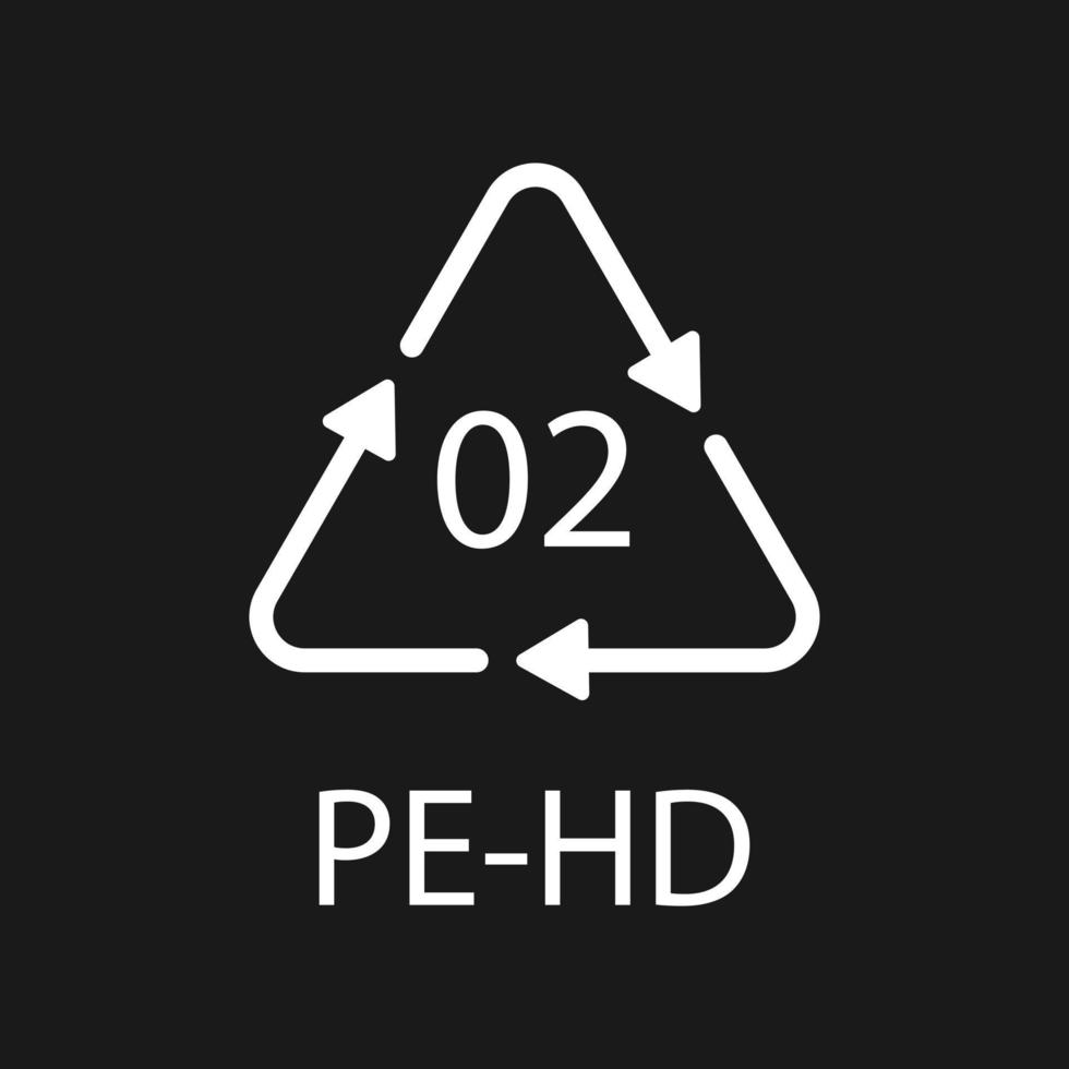 High-density Polyethylene 02 PE-HD Icon Symbol vector