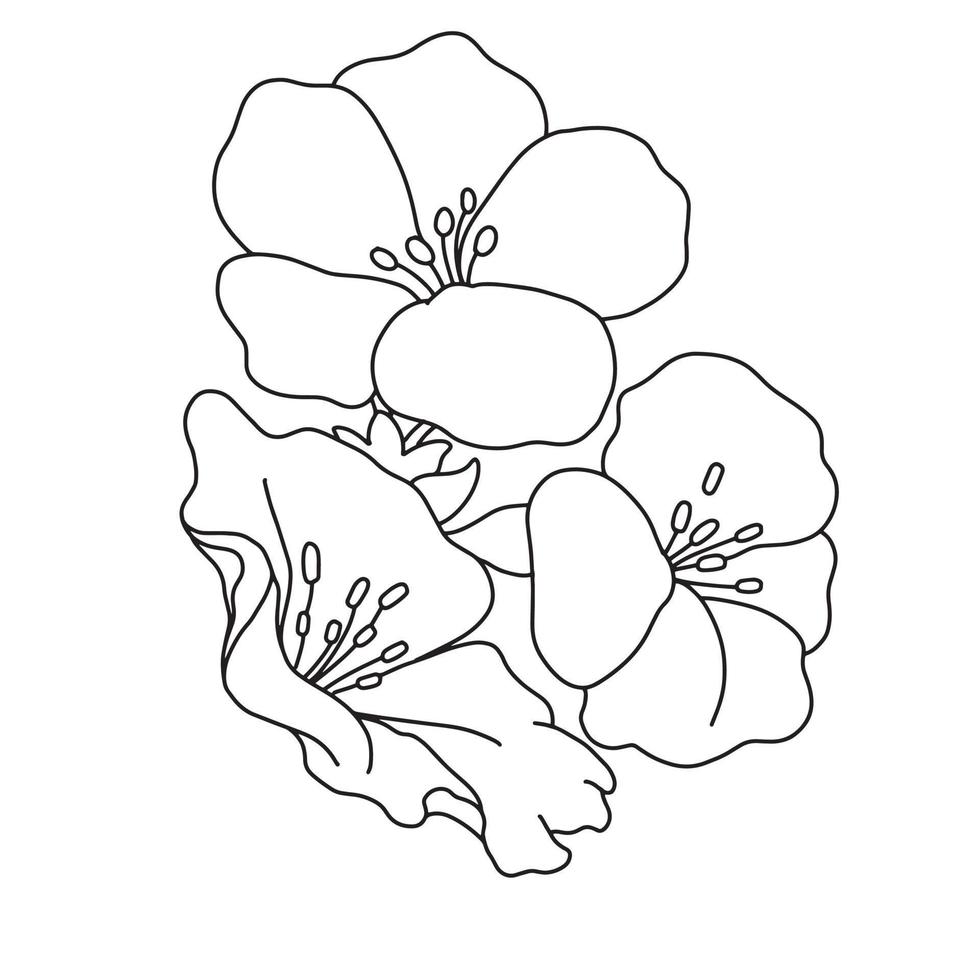 Line Detail Flowers vector