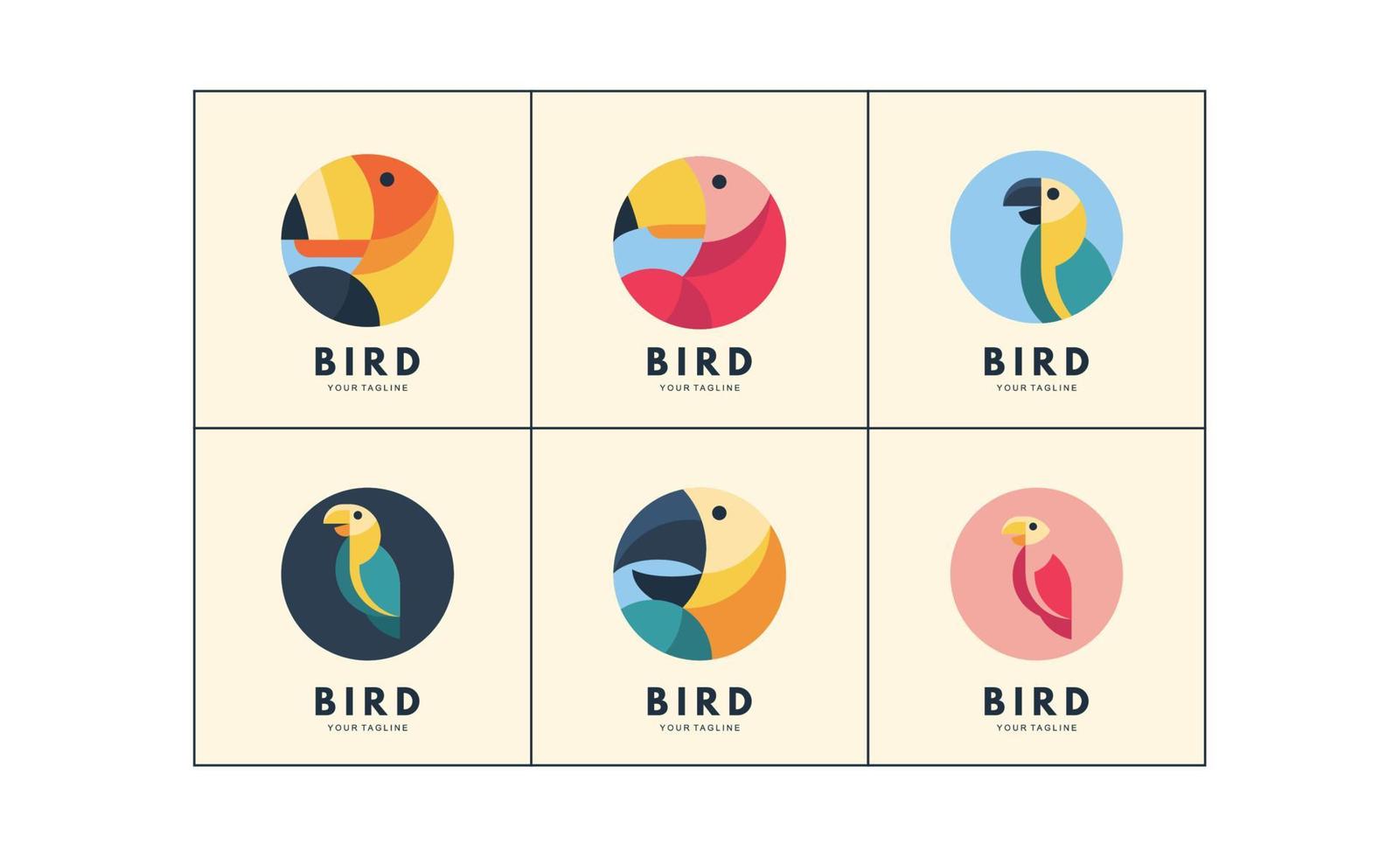 loro pájaro icono logo vector ilustración