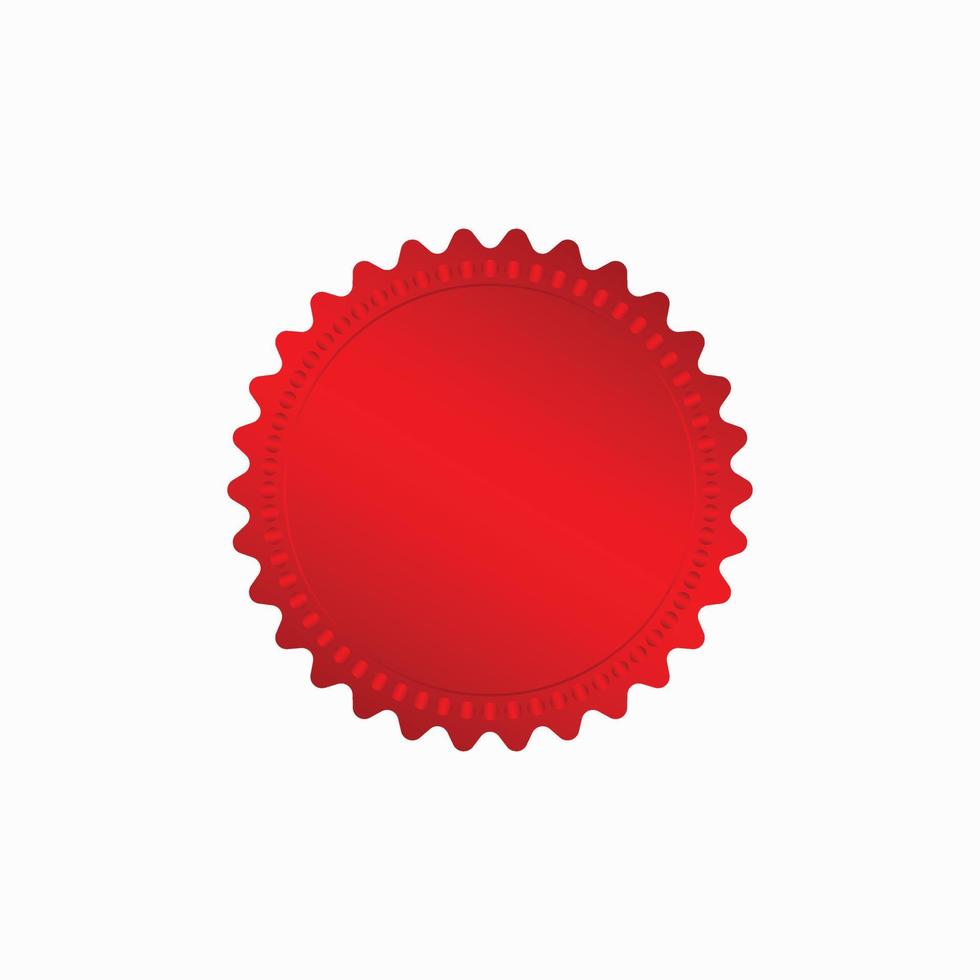 redondo rojo Insignia aislado en un blanco fondo, sello sello rojo lujo elegante bandera estafa, vector ilustración certificado rojo frustrar sello o medalla aislado.