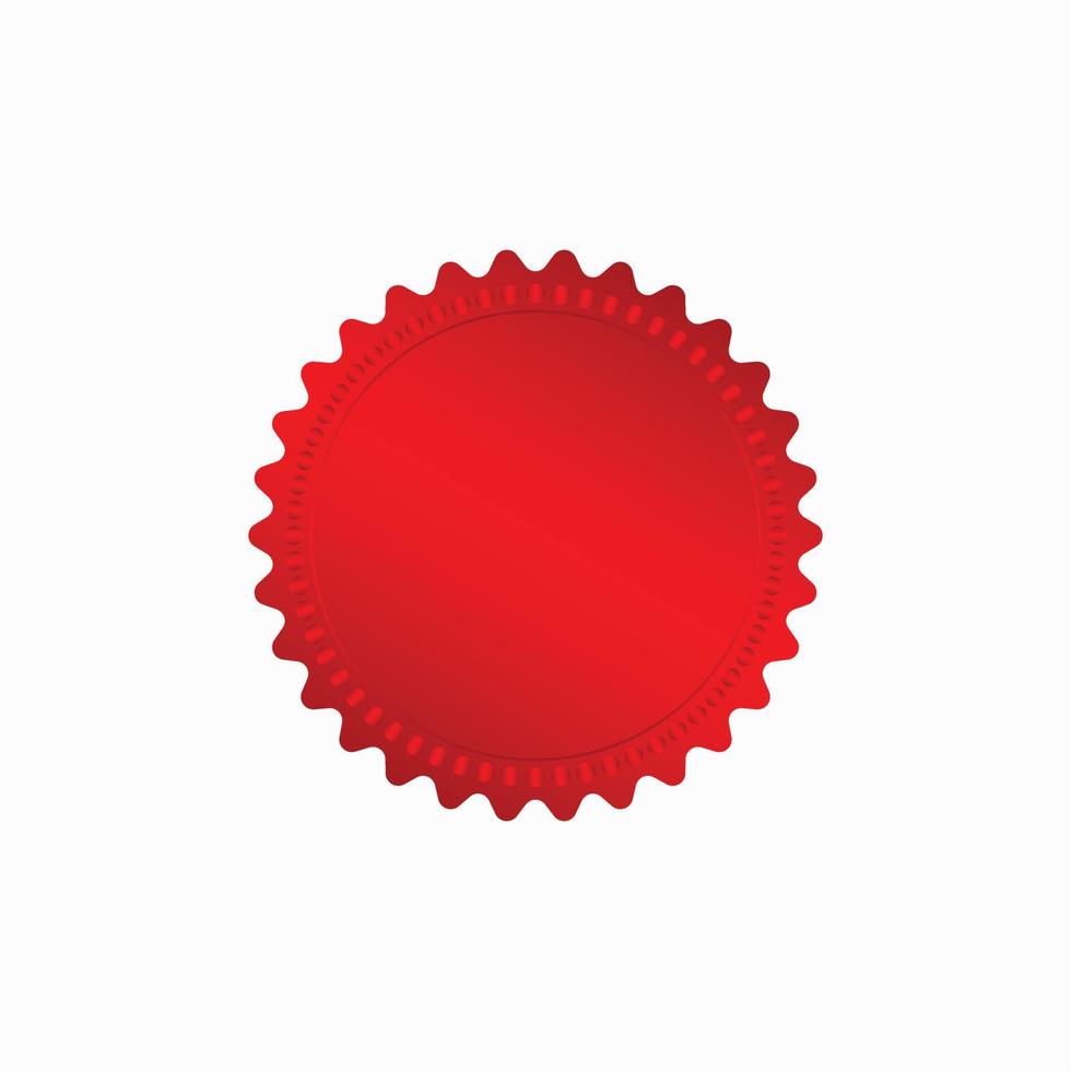 Round red badge isolated on a white background, seal stamp red luxury elegant banner con, Vector illustration certificate red foil seal or medal isolated.