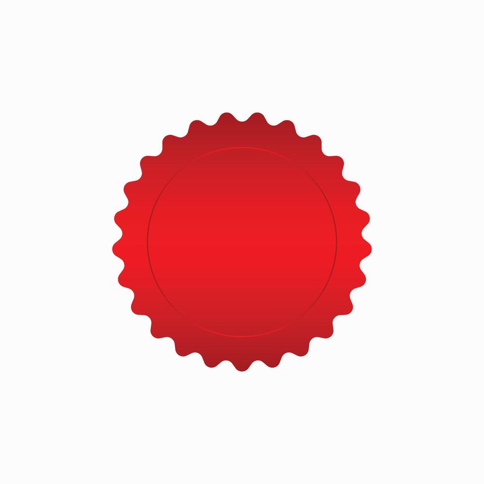 Round red badge isolated on a white background, seal stamp red luxury elegant banner con, Vector illustration certificate red foil seal or medal isolated.