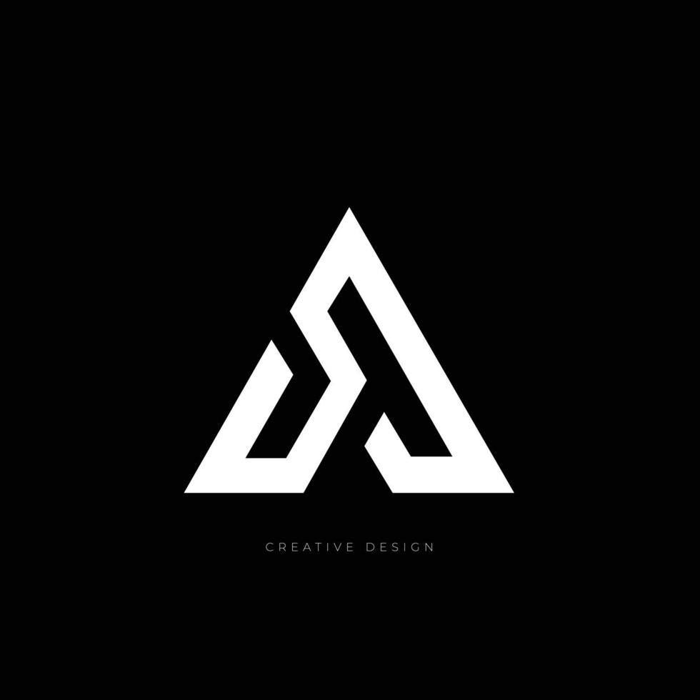 TA negative space triangle letter shape logo vector