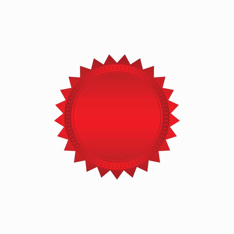 Round red badge isolated on a white background, seal stamp red luxury elegant banner con, Vector illustration certificate red foil seal or medal isolated.
