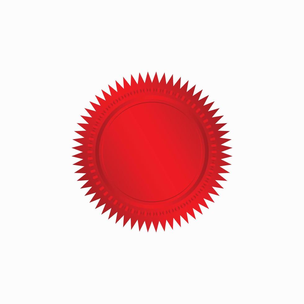 Round red badge isolated on a white background, seal stamp red luxury elegant banner con, Vector illustration certificate red foil seal or medal isolated.