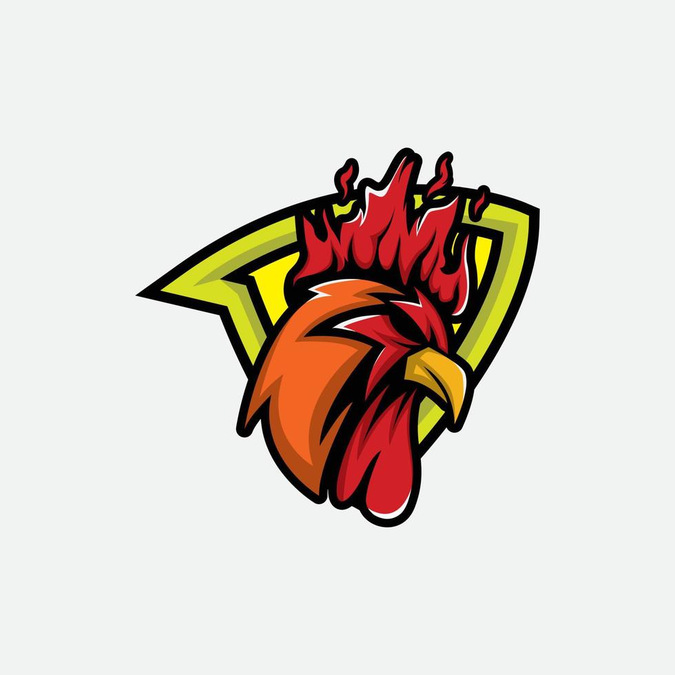 Illustration vector logo head of a rooster