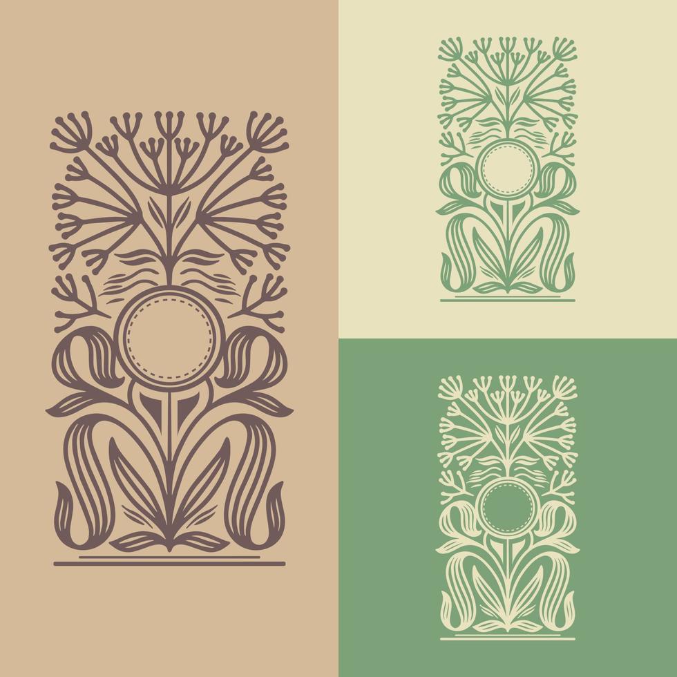 botánico logo ilustración para belleza, natural, plantas, otro orgánico marcas vector