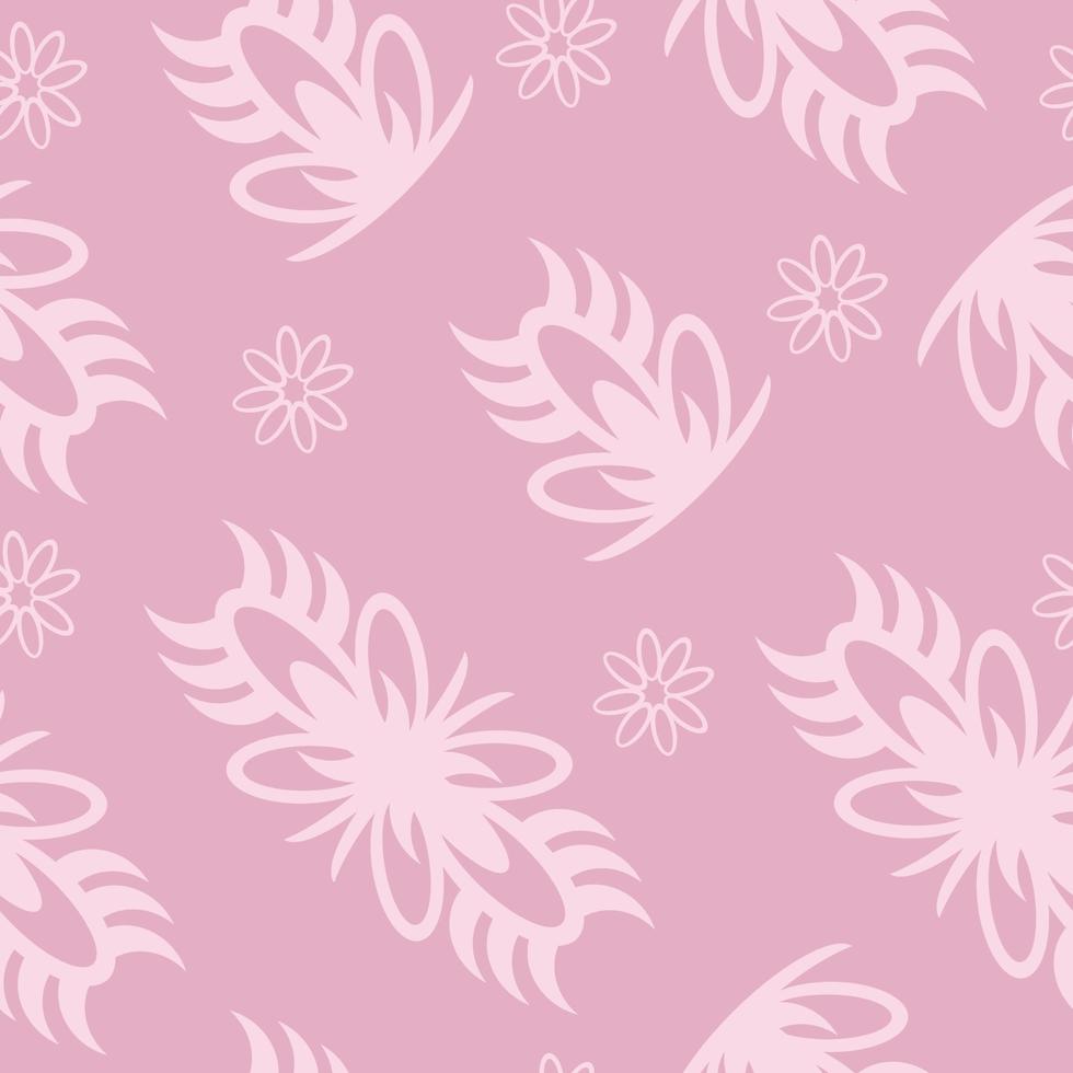 Seamless pattern with a soft pink pattern on a dark pink background vector