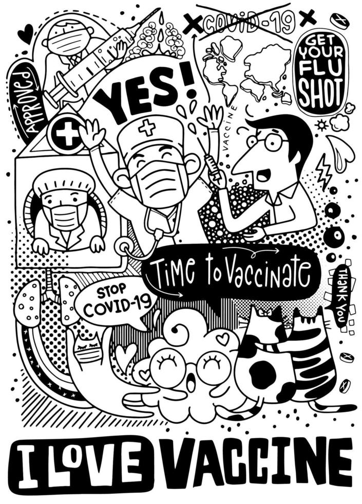 Time to vaccinate concept.Vaccine for Covid-19 . vector