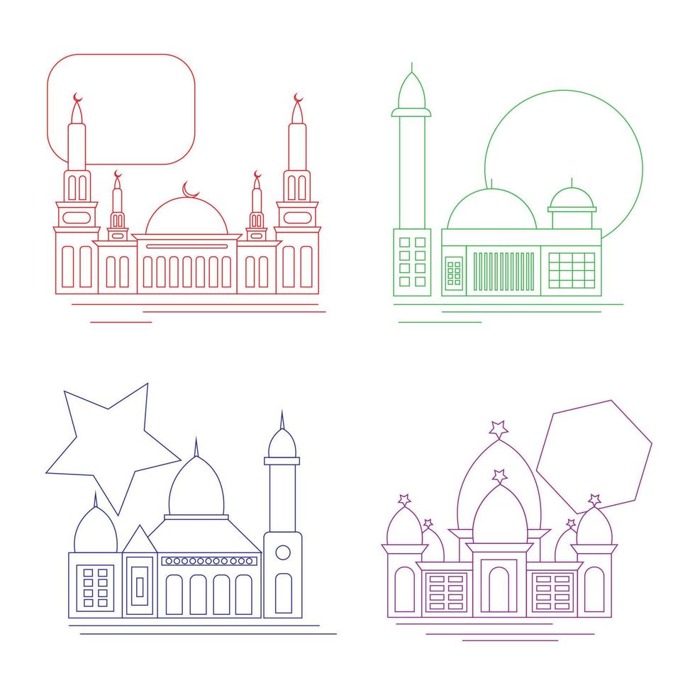 Flat design mosque vector