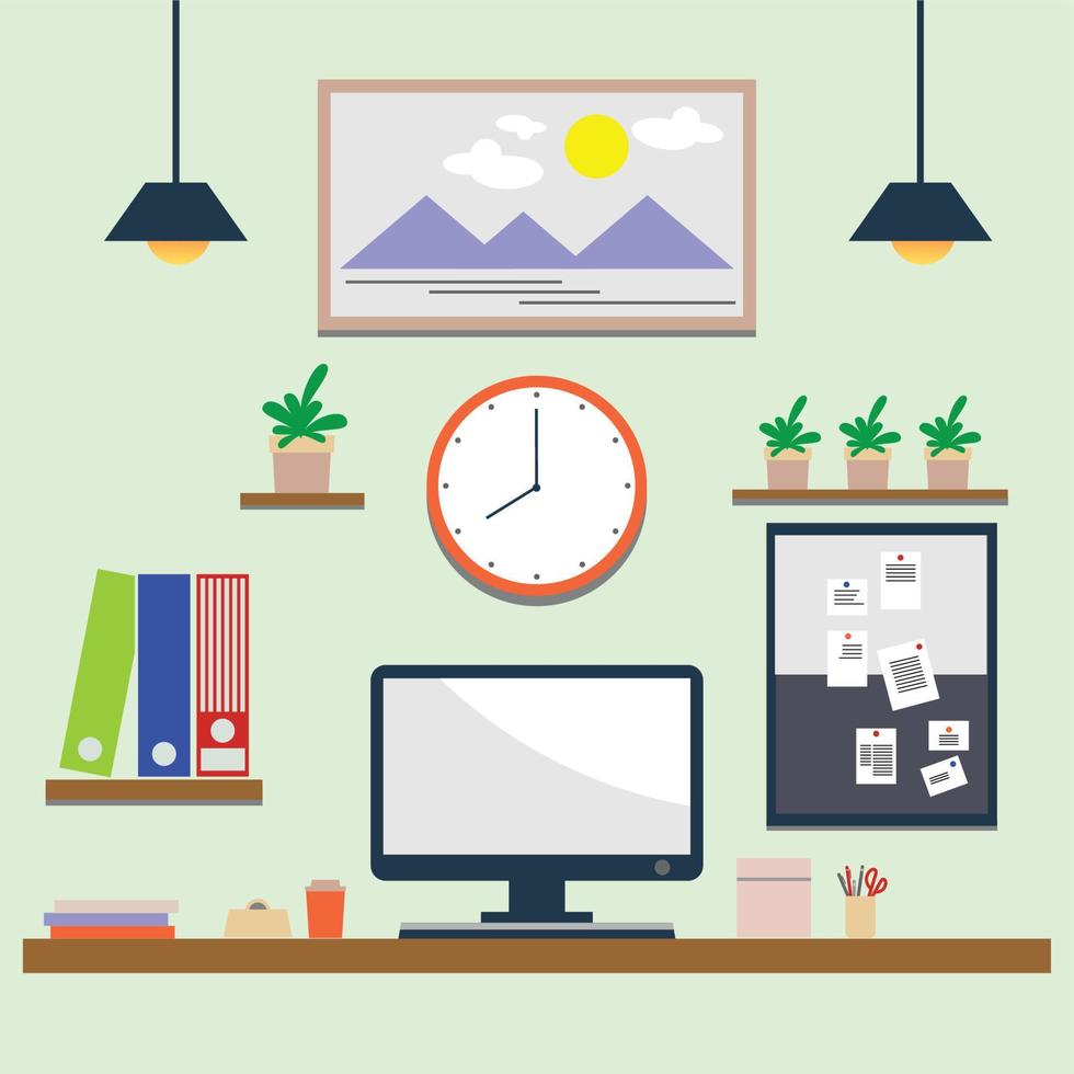 workspace flat illustration vector