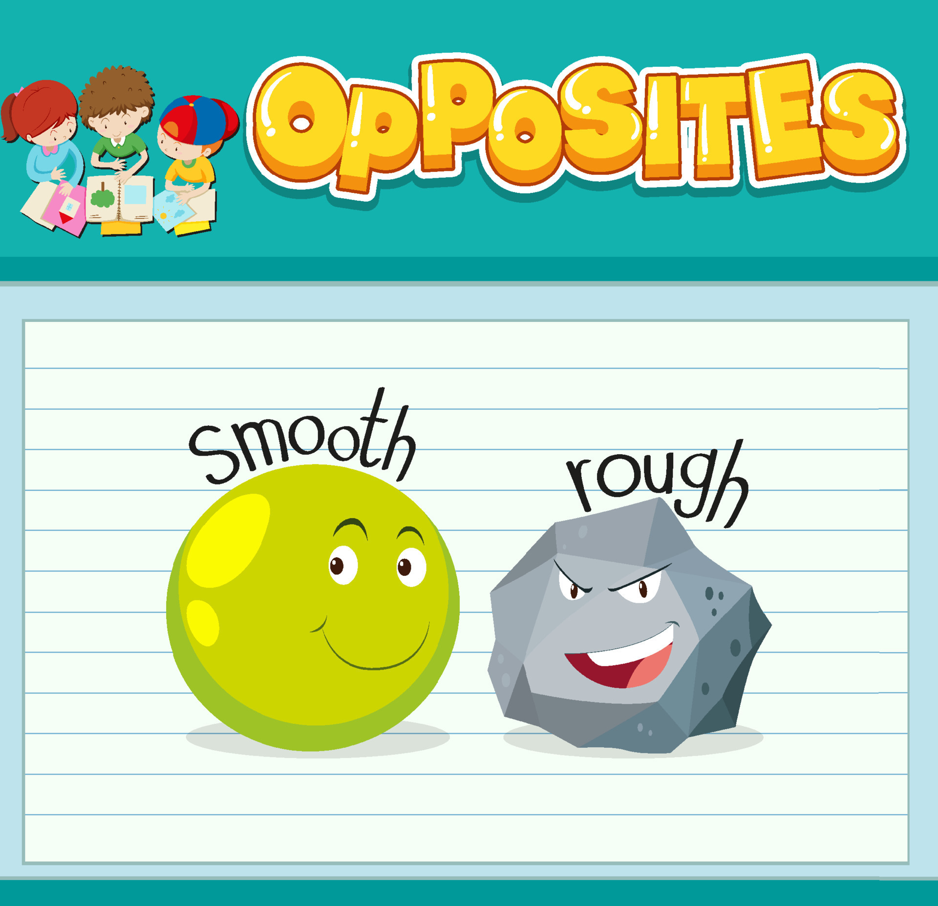 Opposite words with pictures for kids 19851539 Vector Art at Vecteezy