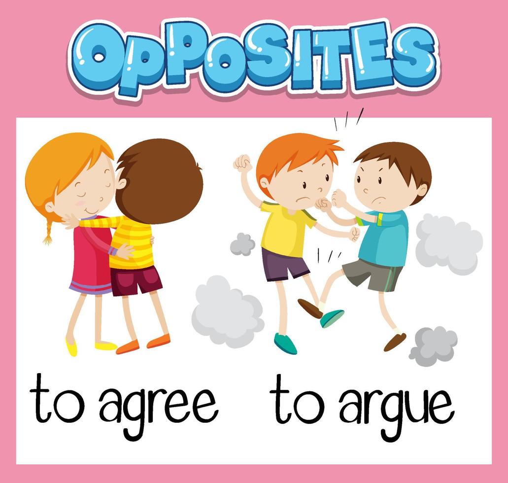 Opposite English words for kids vector