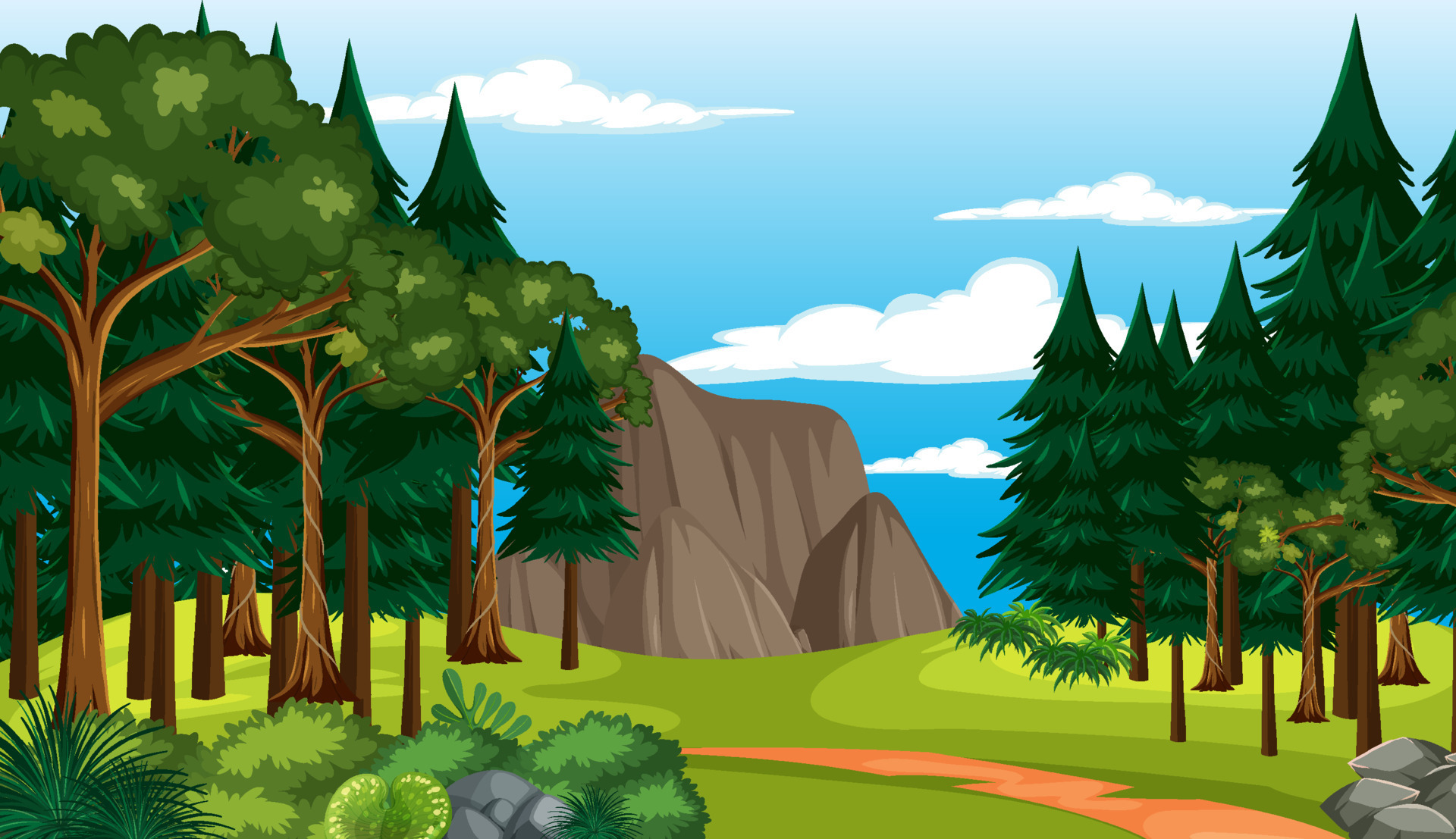 Empty forest environment background 19851598 Vector Art at Vecteezy