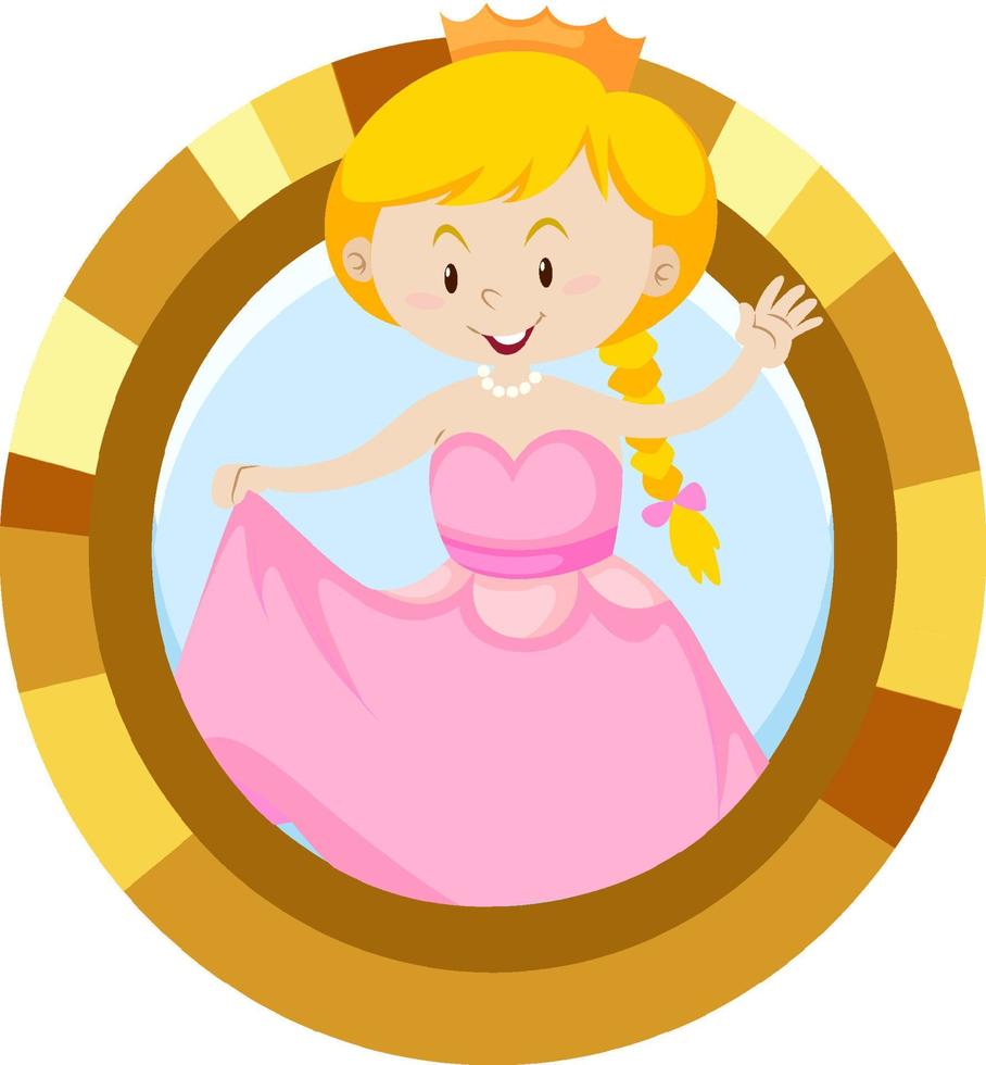 lindo personaje de dibujos animados princesa vector