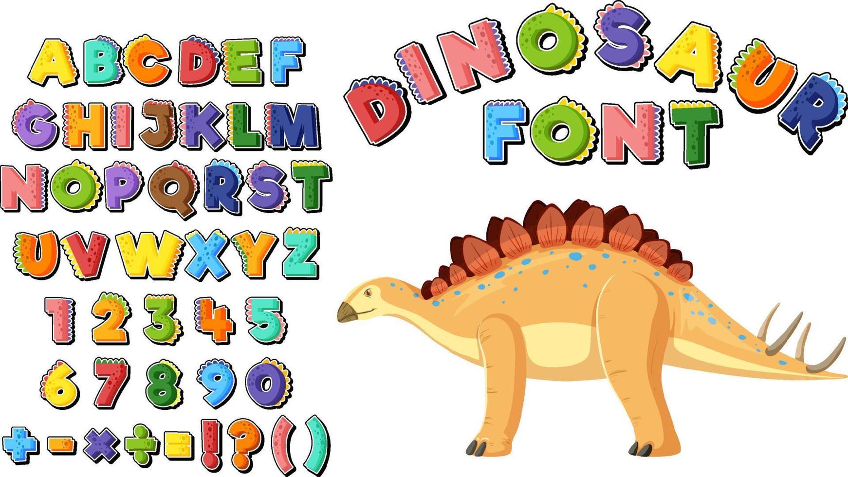 Font design for english alphabets and numbers vector