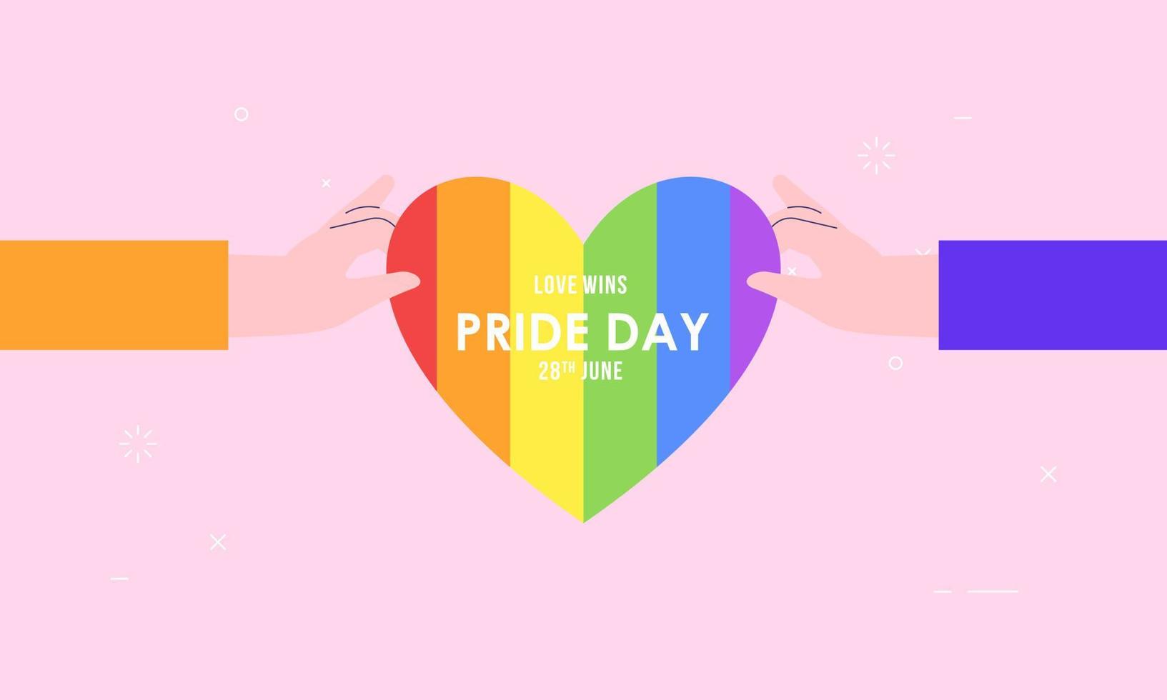 Pride day flag ribbon background vector