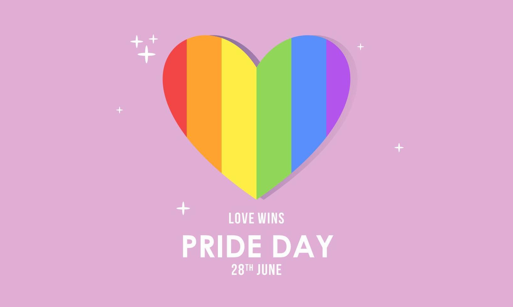 Pride day flag ribbon background vector