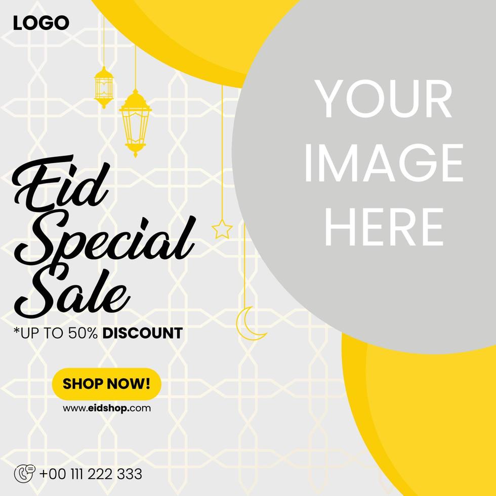 eid especial rebaja póster diseño vector